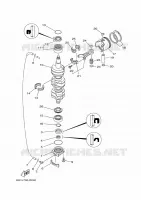 KRUKAS / ZUIGER voor Yamaha 90A Electric Starter, Remote Control, Power Trim & Tilt, Oil injection, Shaft 20