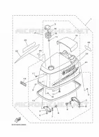BOVENKAP voor Yamaha 90A Electric Starter, Power Trim & Tilt, Oil injection, Shaft 20