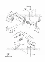 GASBEDIENING voor Yamaha 90A Electric Starter, Power Trim & Tilt, Oil injection, Shaft 20