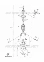 STARTMOTOR voor Yamaha 90A Electric Starter, Power Trim & Tilt, Oil injection, Shaft 20