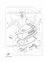 BOVENKAP voor Yamaha 90A Electric Starter, Remote Control, Power Trim & Tilt, Oil injection, Shaft 20