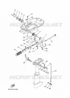 GASBEDIENING voor Yamaha 5C Manual Starter, Tiller Handle, Manual Tilt, Pre-Mixing, Shaft 15
