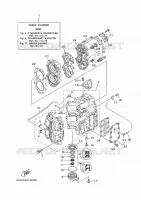 CILINDER / CARTERDELEN voor Yamaha 40X Manual Starter, Tiller Handle, Manual Tilt, Pre-mixing, Shaft 20