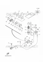 BENZINE TANK voor Yamaha 40X Manual Starter, Tiller Handle, Manual Tilt, Pre-Mixing, Shaft 20