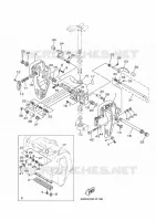 HOUDER 1 voor Yamaha E60H Manual Starter, Tiller Handle, Hydro Trim & Tilt, Pre-Mixing, Shaft 25