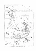 BOVENKAP voor Yamaha E60H Enduro, Enduro, Manual Starter, Tiller Handle, Hydro Trim & Tilt, Pre-Mixing, Shaft 25