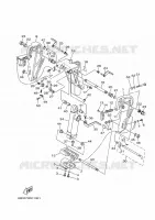 HOUDER 1 voor Yamaha E60H Enduro, Manual Starter, Tiller Handle, Hydro Trim & Tilt, Pre-Mixing, Shaft 20
