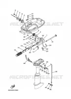 GASBEDIENING voor Yamaha 5C Manual Starter, Tiller Handle, Manual Tilt, Pre-Mixing, Shaft 15