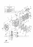 CILINDER / CARTERDELEN voor Yamaha 40G Enduro, Kerosene, Manual Starter, Tiller Handle, Pre-Mixing, Shaft 20