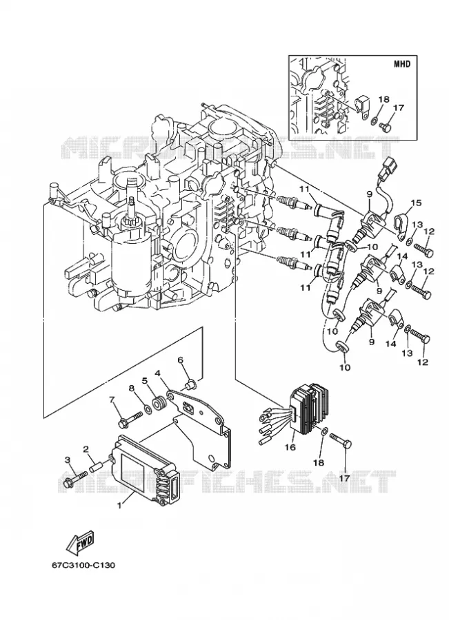 ELECTRISCH 1 Yamaha OUTBOARD ENGINES 40hp (29.4kW) 2008 F40  F40B, F40 '08(ED)