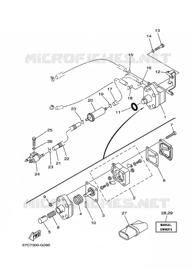 BENZINE TANK Yamaha OUTBOARD ENGINES 40hp (29.4kW) 2008 F40  F40B, F40 '08(ED)