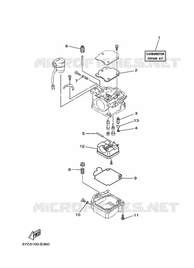 REPARATIESET 2 Yamaha OUTBOARD ENGINES 40hp (29.4kW) 2008 F40  F40B, F40 '08(MHD)