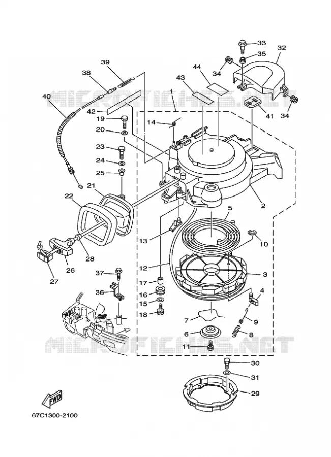 KICKSTART PEDALEN Yamaha OUTBOARD ENGINES 40hp (29.4kW) 2003 F40  F40BMHDS