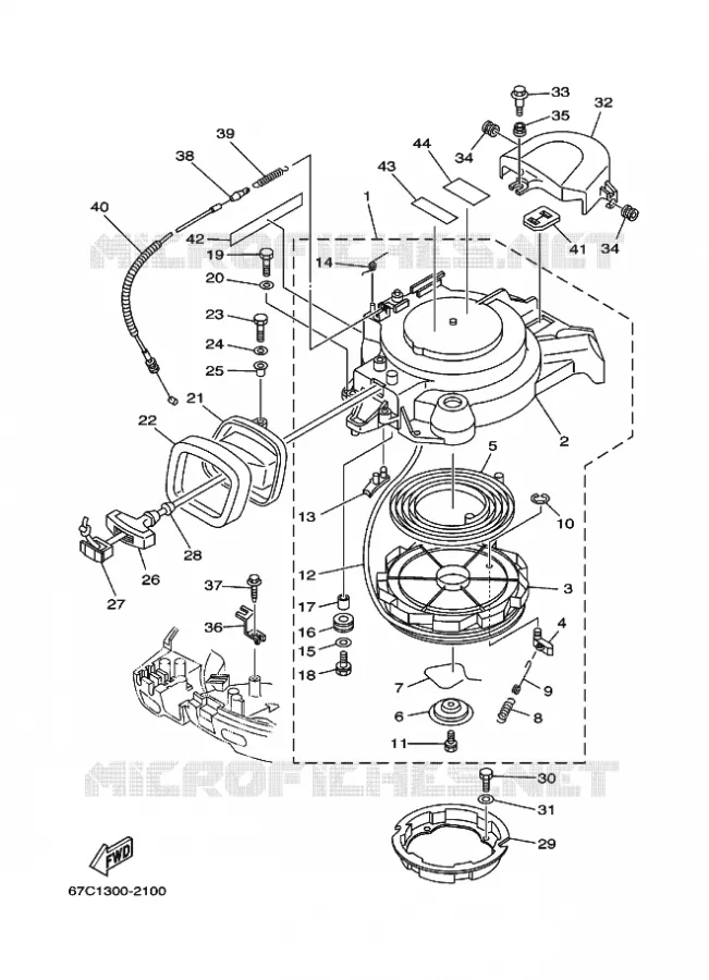 KICKSTART PEDALEN Yamaha OUTBOARD ENGINES 40hp (29.4kW) 2002 F40  F40B