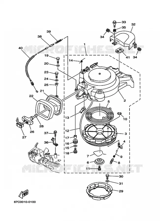 KICKSTART PEDALEN Yamaha OUTBOARD ENGINES 40hp (29.4kW) 2001 F40  F40BMHDL