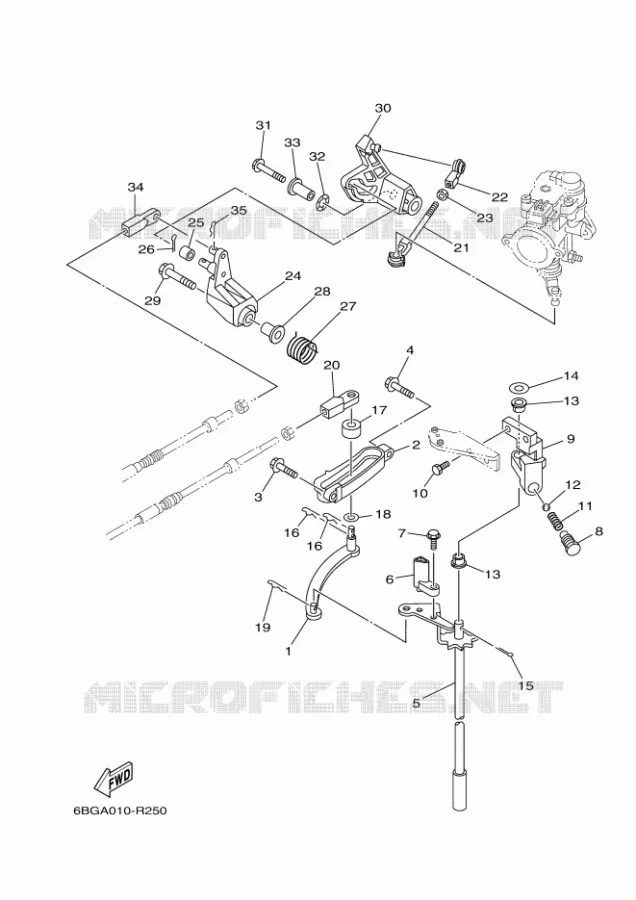 GASBEDIENING Yamaha OUTBOARD ENGINES 40hp (29.4kW) 2018 F40  F40FEHDL