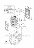 CILINDER / CARTERDELEN 2 voor Yamaha F40F Electric Starter, Remote Control, Power Trim & Tilt, Shaft 20