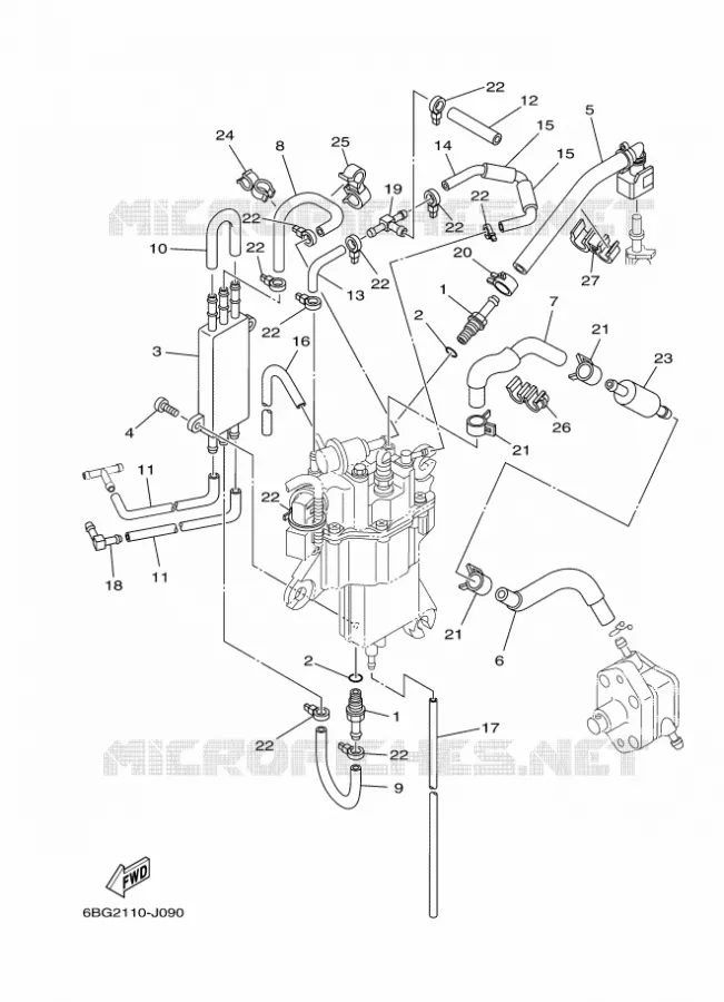 BENZINEPOMP 2 Yamaha OUTBOARD ENGINES 40hp (29.4kW) 2014 F40  F40FEDL