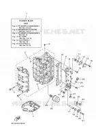 CILINDER / CARTERDELEN 1 voor Yamaha F40G Electric Starter, Remote Control, Power Trim & Tilt, Shaft 20