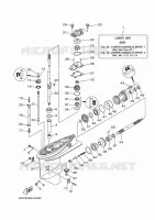 LAGERE DEKSEL EN TRANSMISSIE 1 voor Yamaha F50H Electric Start, Remote Control, Hydro Trim & Tilt, Shaft 20