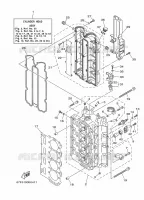 CILINDER / CARTERDELEN 2 voor Yamaha F80A Electric Starter, Remote Control, Power Trim & Tilt, Shaft 20