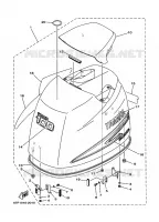 BOVENKAP voor Yamaha F80A Electric Starter, Remote Control, Power Trim & Tilt, Shaft 20