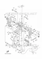 HOUDER 1 voor Yamaha F80B Electric Starter, Remote Control, Power Trim & Tilt, Shaft 20
