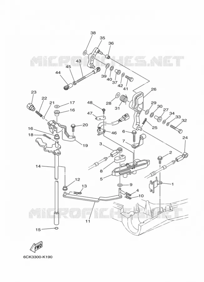 GASBEDIENING Yamaha OUTBOARD ENGINES 80hp (55.2kW) 2012 F80  F80CEDL