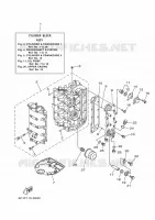 CILINDER / CARTERDELEN 1 voor Yamaha FT50J High Thrust, Electric Starter, Remote Control, Power Trim & Tilt, Shaft 20