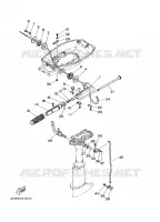 GASBEDIENING 1 voor Yamaha 5C 2 Stroke, Manual Starter, Tiller Handle, Manual Tilt 1999