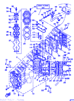 CILINDER / CARTERDELEN voor Yamaha 130B 2 Stroke, Electric Starter, Remote Control, Power Trim & Tilt 1994