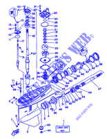 DEKSEL EN TRANSMISSIE PROPELLERS voor Yamaha 130B 2 Stroke, Electric Starter, Remote Control, Power Trim & Tilt 1994