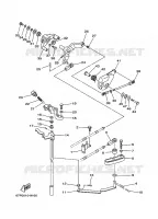 GASBEDIENING voor Yamaha F100A 2 Stroke, Electric Starter, Remote Control, Power Trim & Tilt 1999
