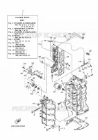 CILINDER / CARTERDELEN 1 voor Yamaha F100B Electric Starter, Remote Control, Power Trim & Tilt, Shaft 25