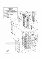CILINDER / CARTERDELEN 2 voor Yamaha F100B Electric Starter, Remote Control, Power Trim & Tilt, Shaft 25