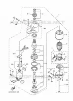STARTMOTOR voor Yamaha F100B Electric Starter, Remote Control, Power Trim & Tilt, Shaft 25