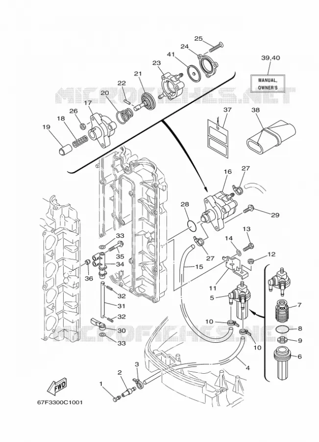 BRANDSTOF SYSTEEM 1 Yamaha OUTBOARD ENGINES 100hp (73.6kW) 2007 F100  F100B