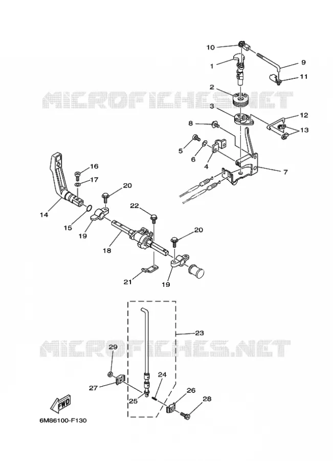 GASBEDIENING Yamaha OUTBOARD ENGINES 6hp (4.4kW) 2010 6  6MSHH-2010