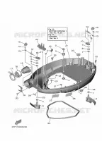 LAGERE DEKSEL 1 voor Yamaha F100F Electric Starter, Remote Control, Power Trim & Tilt, Shaft 25