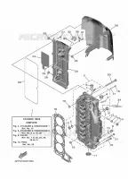 CILINDER / CARTERDELEN 2 voor Yamaha F100F Electric Starter, Remote Control, Power Trim & Tilt, Shaft 25