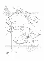 GASBEDIENING voor Yamaha F115A Electric Starter, Remote Control, Power Trim & Tilt, Shaft 20