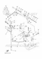 GASBEDIENING voor Yamaha F115A Electric Starter, Remote Control, Power Trim & Tilt, Shaft 25