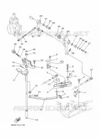 GASBEDIENING voor Yamaha FL115 Electric Starter, Remote Control, Power Trim & Tilt, Shaft 25