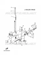 LAGERE DEKSEL EN TRANSMISSIE 4 (USA) voor Yamaha 175D 2 Stroke, Electric Starter, Remote Control, Power Trim & Tilt 1996