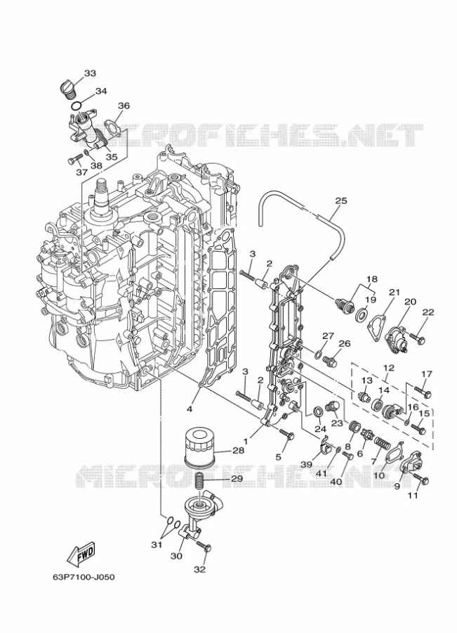 CILINDER EN CARTERDELEN 3 Yamaha OUTBOARD ENGINES 150hp (110.3kW) 2011 F150  F150AETX