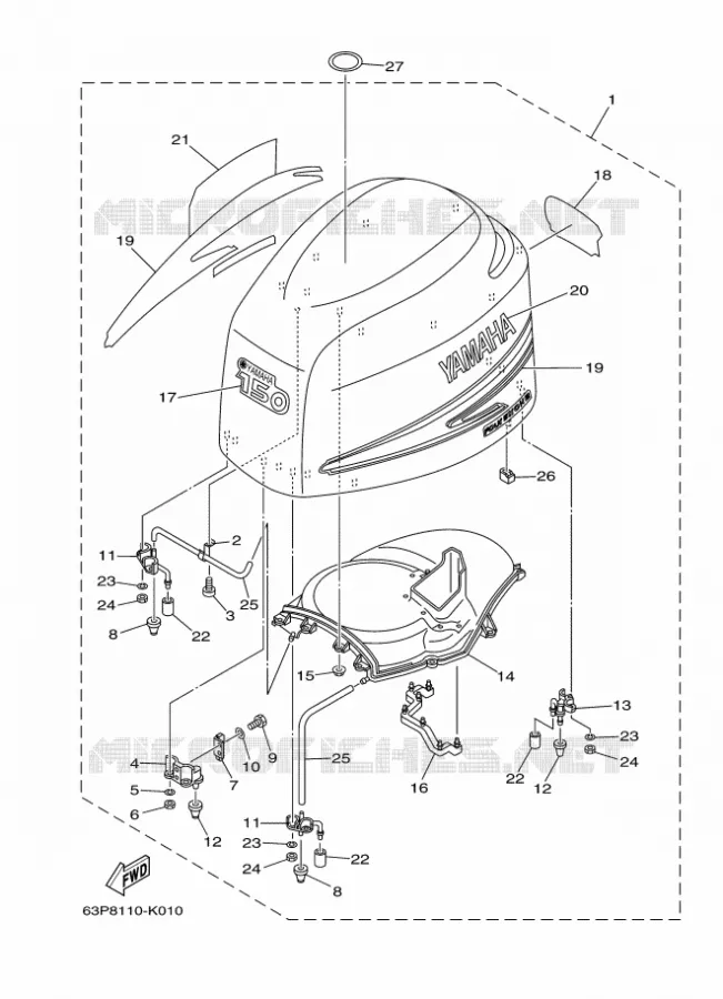 KUIP BOVENSTE Yamaha OUTBOARD ENGINES 150hp (110.3kW) 2011 F150  F150AETX
