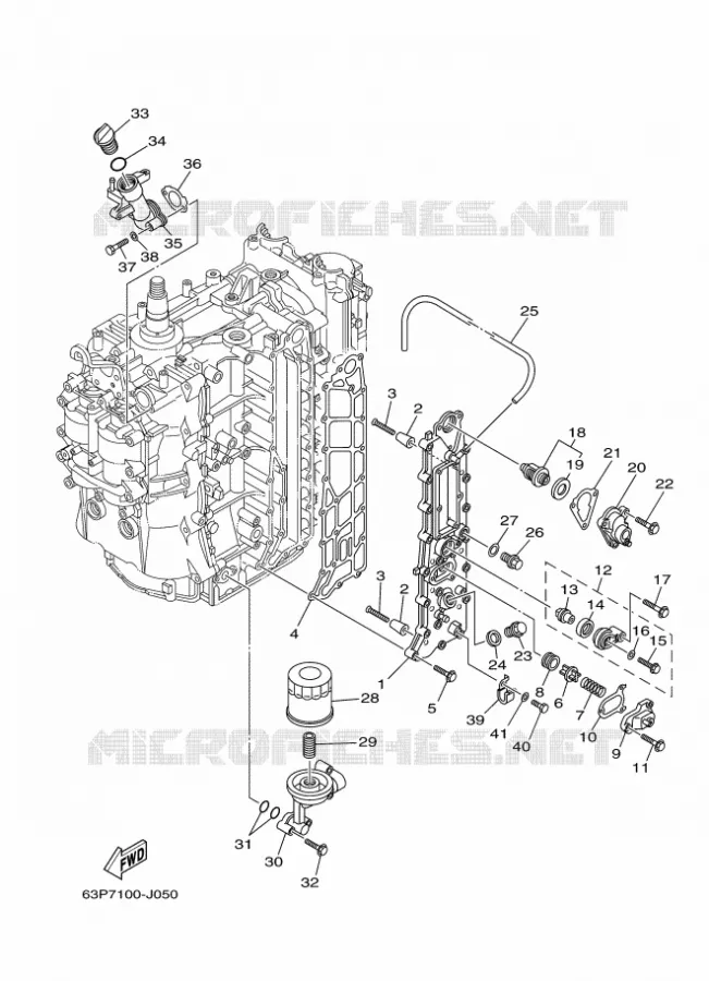 CILINDER EN CARTERDELEN 3 Yamaha OUTBOARD ENGINES 150hp (110.3kW) 2011 F150  F150AETL