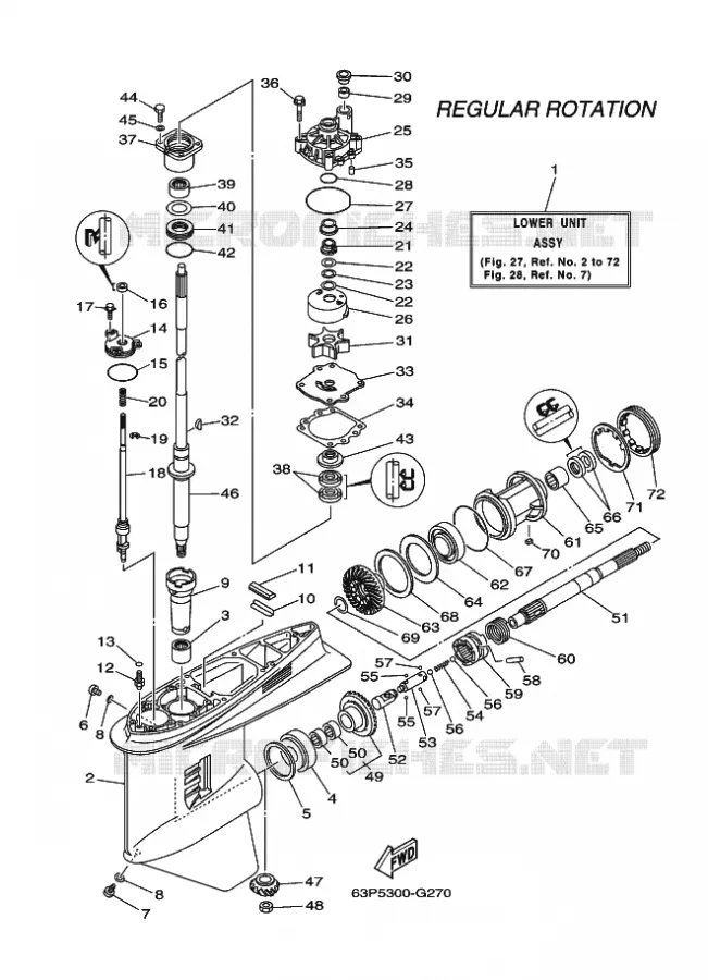 DEKSEL EN TRANSMISSIE PROPELLERS 1 Yamaha OUTBOARD ENGINES 150hp (110.3kW) 2011 F150  F150AETL