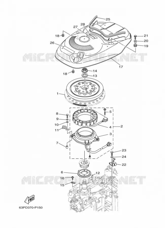 DYNAMO Yamaha OUTBOARD ENGINES 150hp (110.3kW) 2015 F150  F150DETL