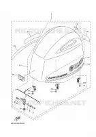 KUIP BOVENSTE voor Yamaha F175A Electric Starter, Remote Control, Power Trim & Tilt, Shaft 25